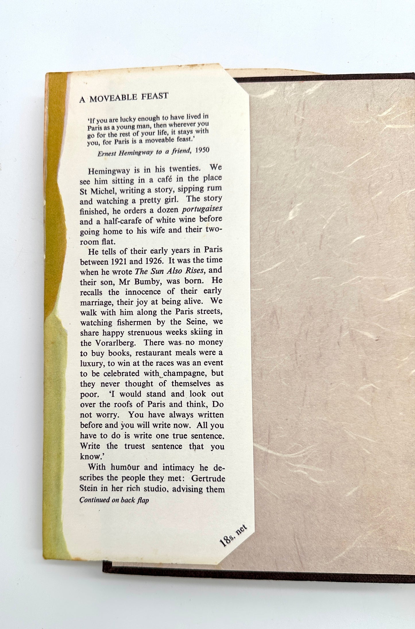 A Moveable Feast by Ernest Hemingway (1st UK Edition)