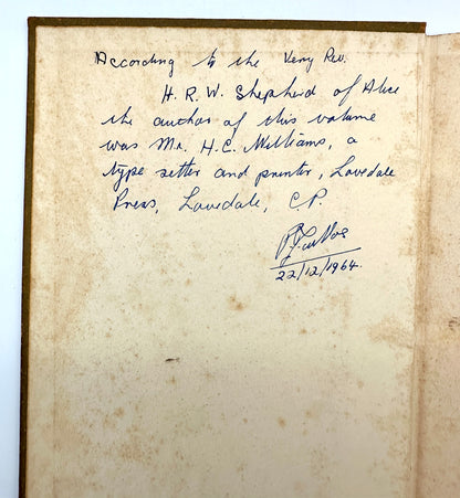 The Wreck of the Grosvenor and other South African Poems by W.C. Scully (With a curious atribution)