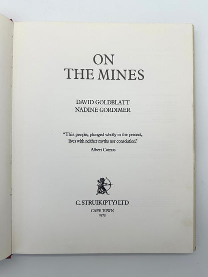 On the Mines by David Goldblatt (Signed and Inscribed, 1st Edition)
