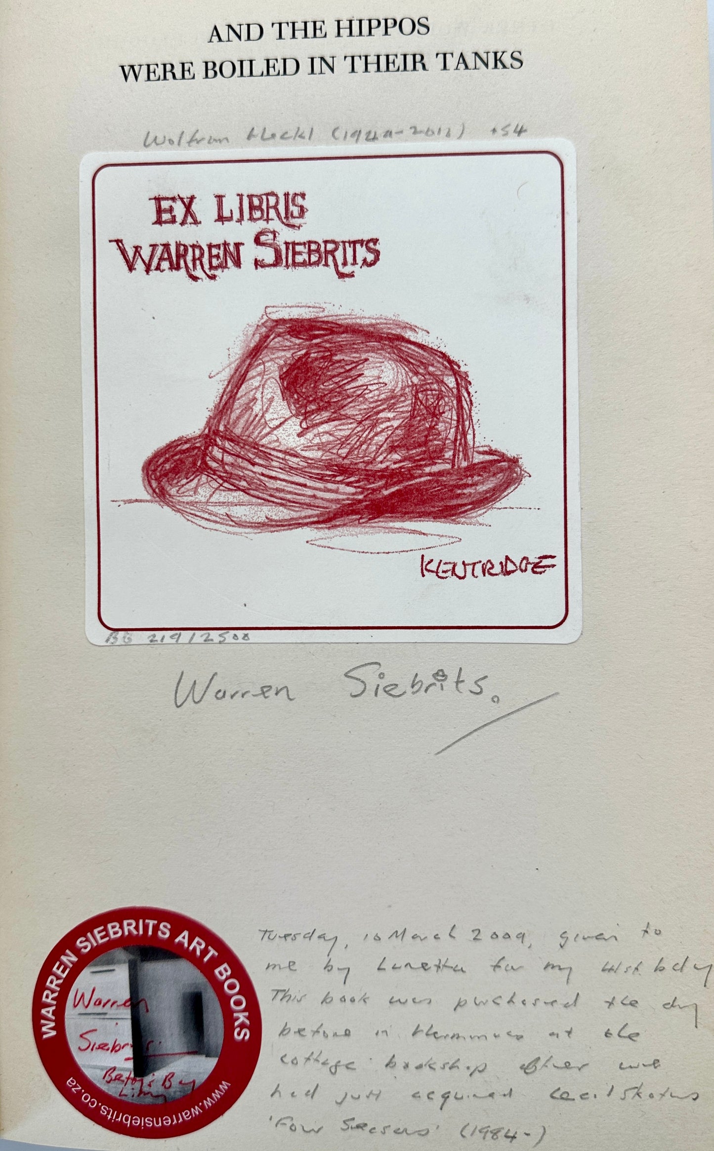 And the Hippos Were Boiled in Their Tanks by Jack Kerouac and William Burroughs (1st Edition, Warren Siebrits' Copy)