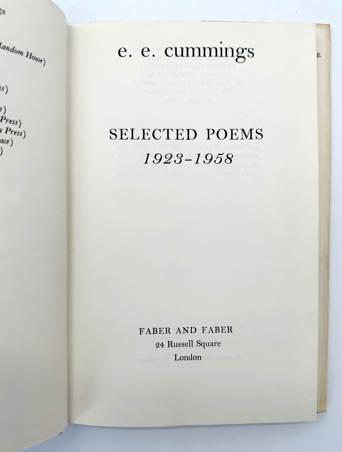 Selected Poems 1923-1958 by e.e. cummings