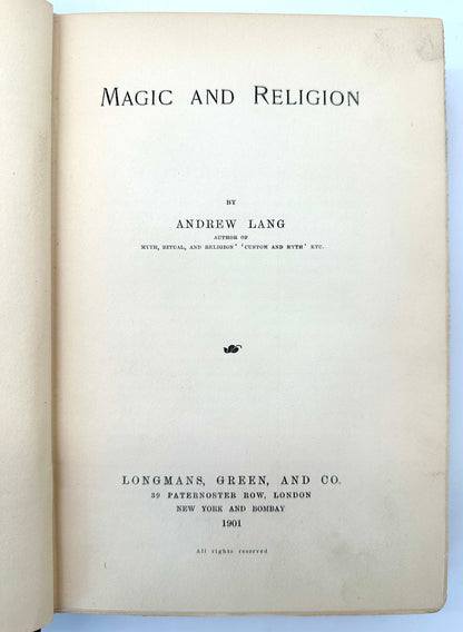 Magic and Religion by Andrew Lang (1st Edition)