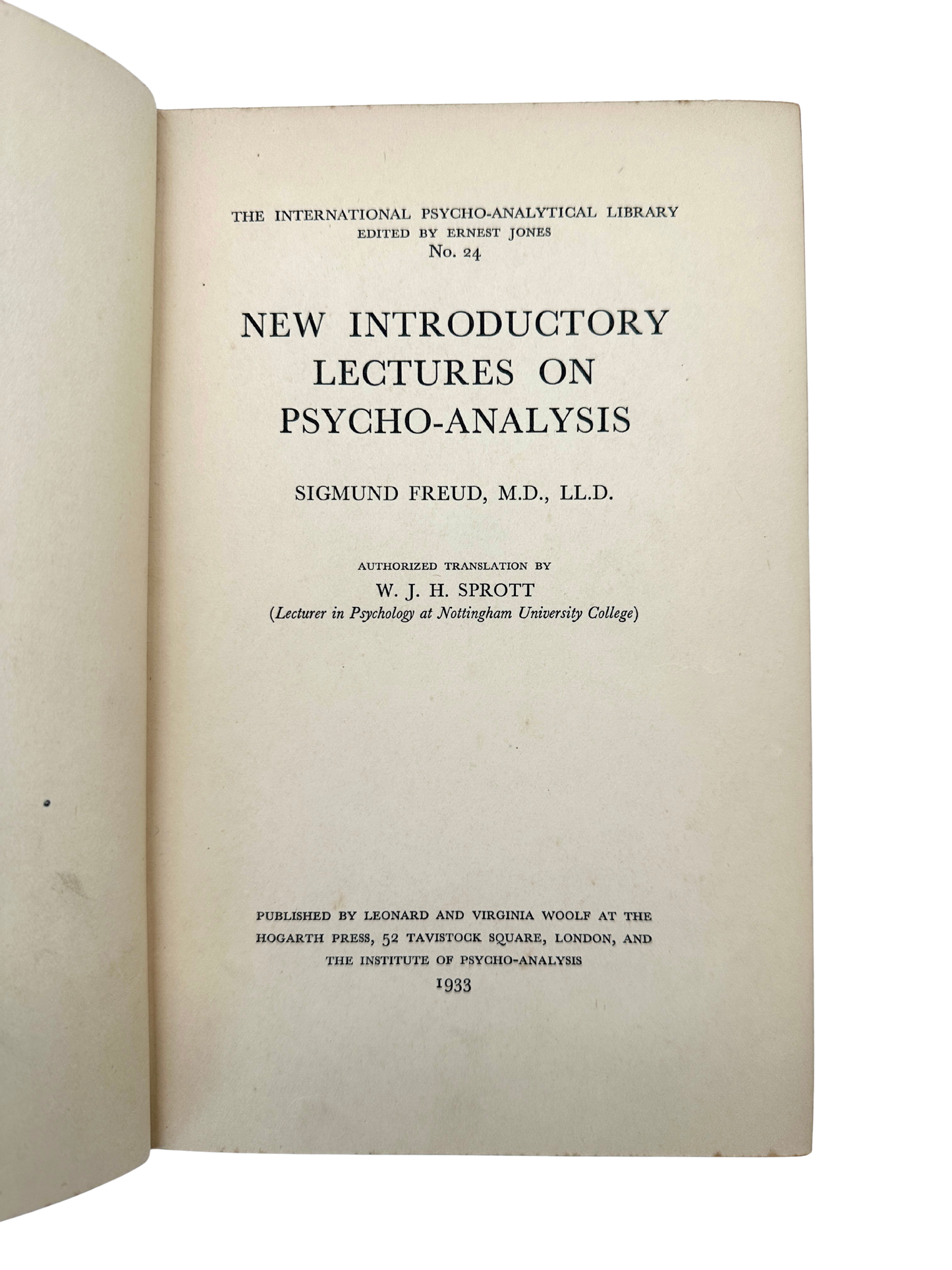 New Introductory Lectures on Psycho-Analysis by Sigmund Freud (1st Edition)