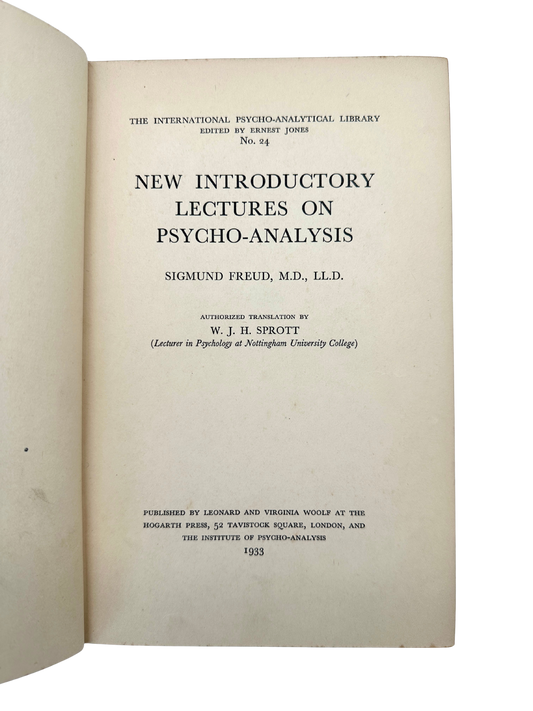 New Introductory Lectures on Psycho-Analysis by Sigmund Freud (1st Edition)