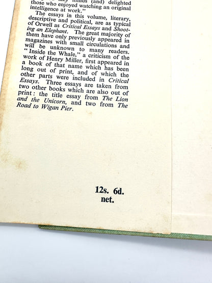England Your England and Other Essays by George Orwell (1st Edition)