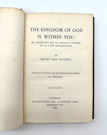 The Kingdom of God is Within You by Count Lyof N. Tolstoi
