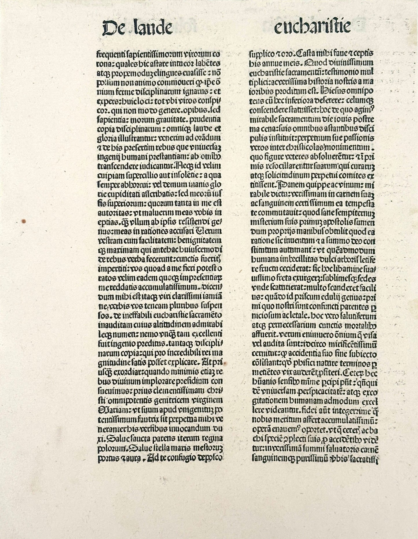 An Incunable Leaf (1483/4) from Margarita Poetica by Albrecht von Eyb