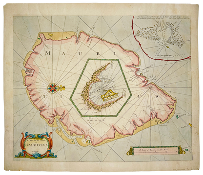 <b>MAURITIUS ca 1730</b><br> A Chart of the Island of Mauritius by John Thornton