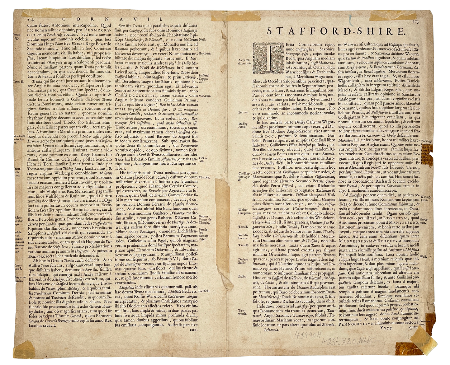 <b>STAFFORDSHIRE 1645</b><br>Staffordiensis Comitatus Vulgo Stafford Shire by Joan Blaeu