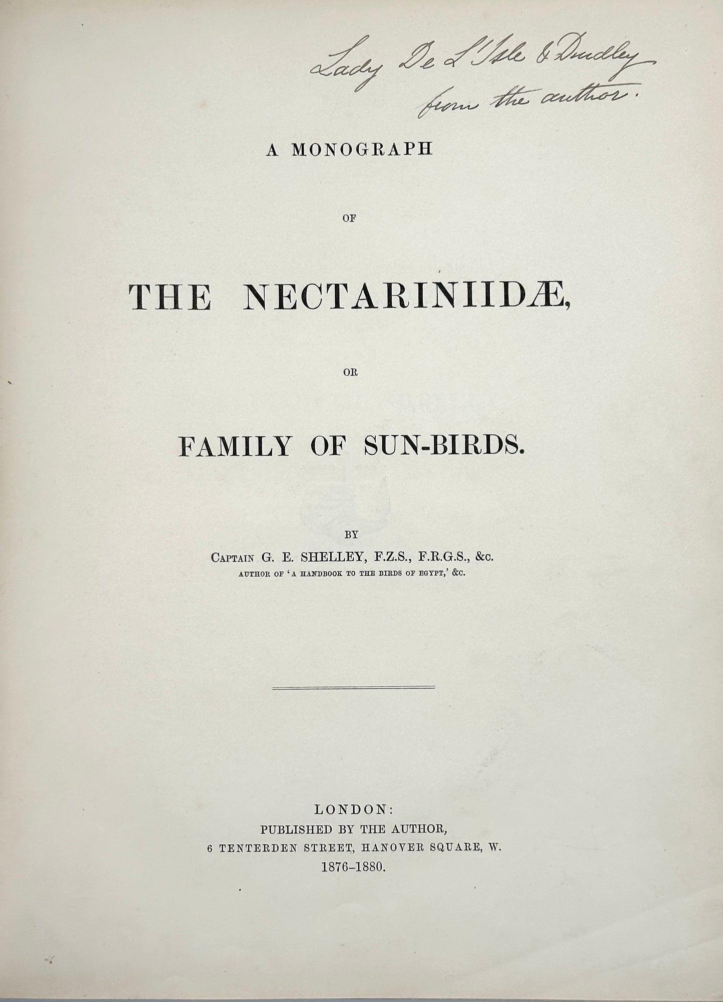 A Monograph of the Nectariniidae, or Family of Sun-Birds by G.E. Shelley