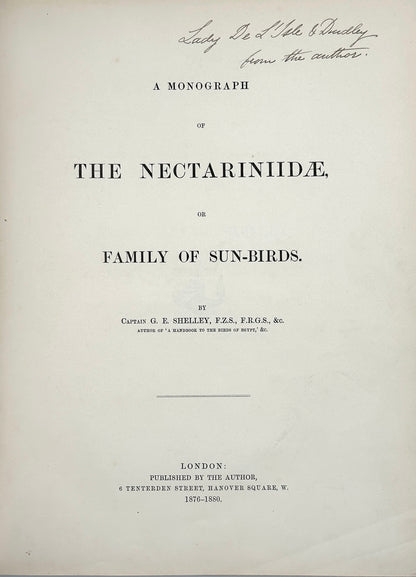 A Monograph of the Nectariniidae, or Family of Sun-Birds by G.E. Shelley