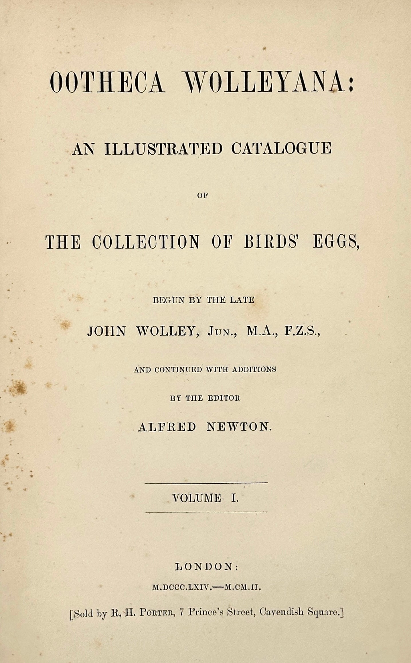 Ootheca Wolleyana by John Wolley and A. Newton (ed.)