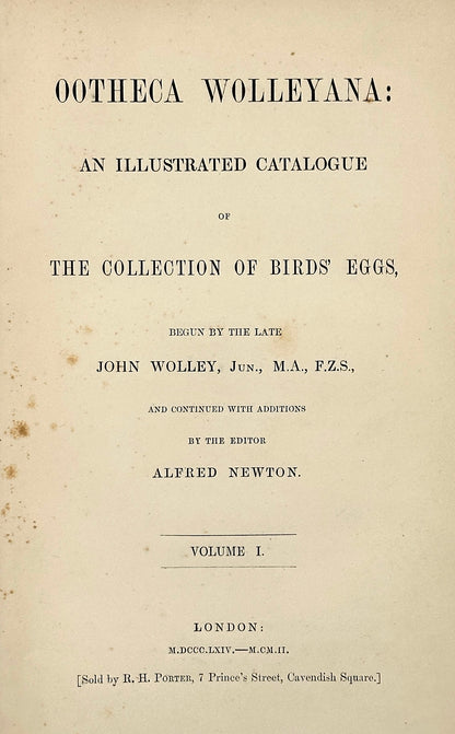 Ootheca Wolleyana by John Wolley and A. Newton (ed.)