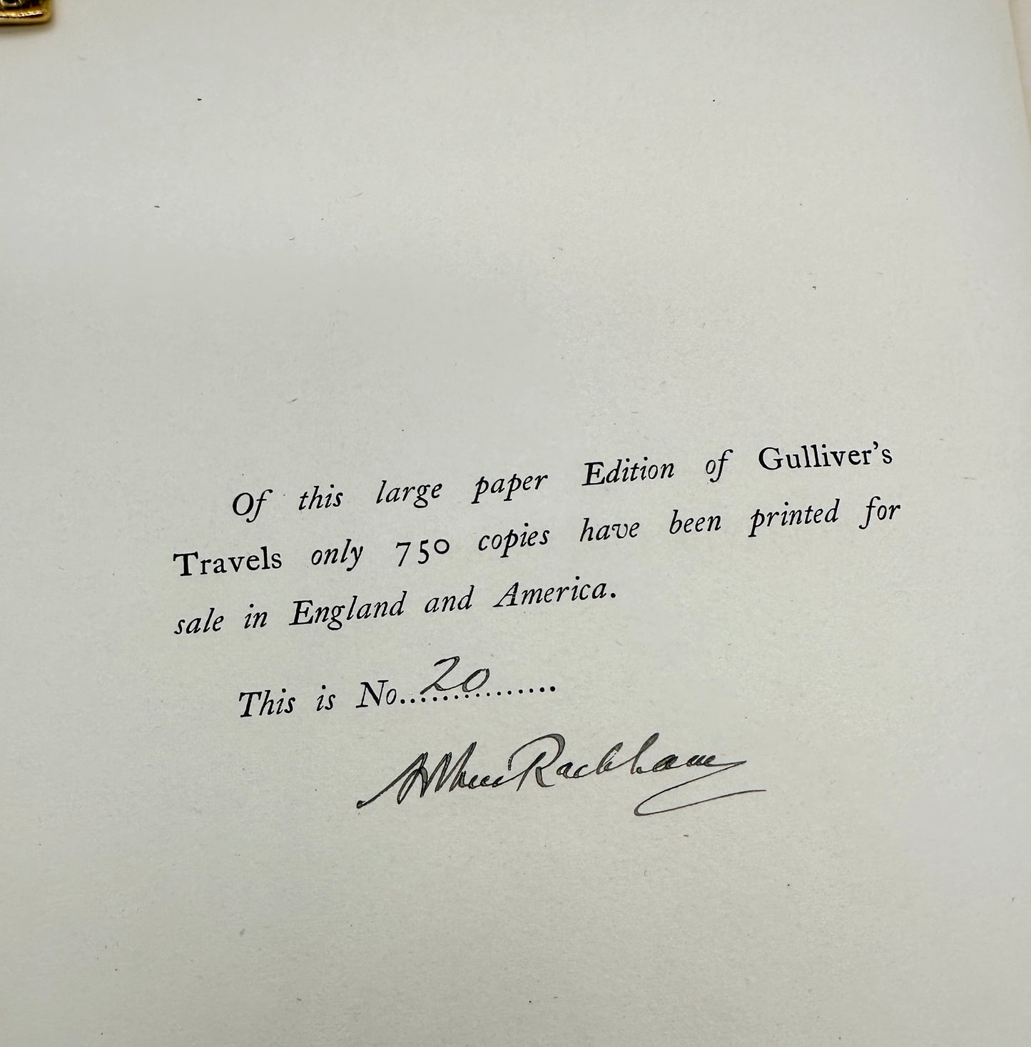 Gulliver’s Travels - Illustrated and Signed by Arthur Rackham