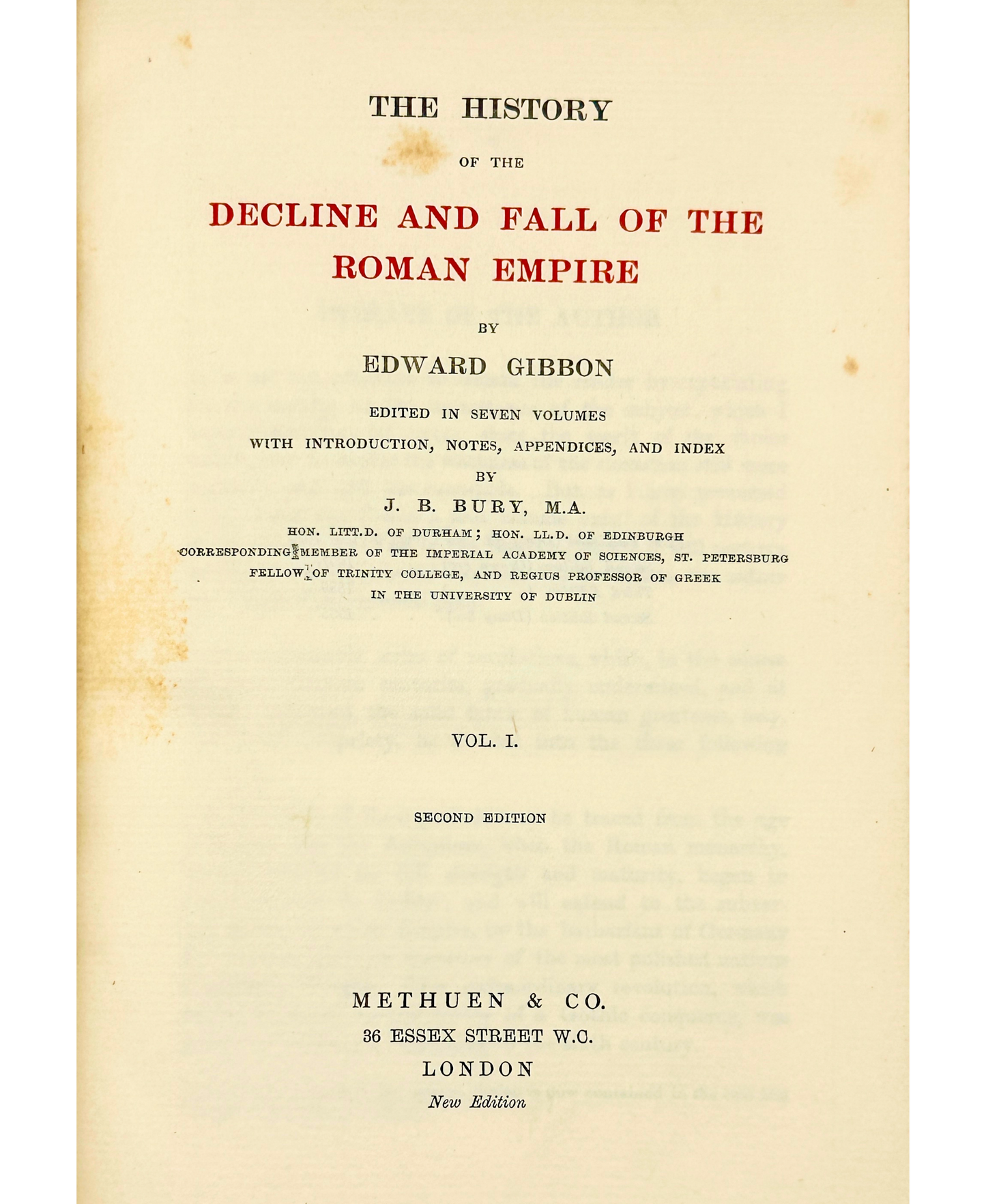 The History of the Decline and Fall of the Roman Empire by Edward Gibbon