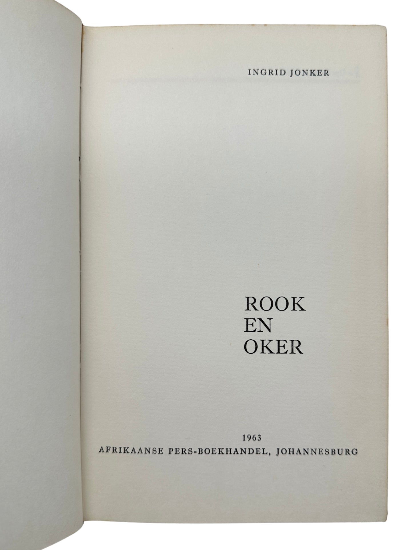 Rook en Oker by Ingrid Jonker (1st Edition)